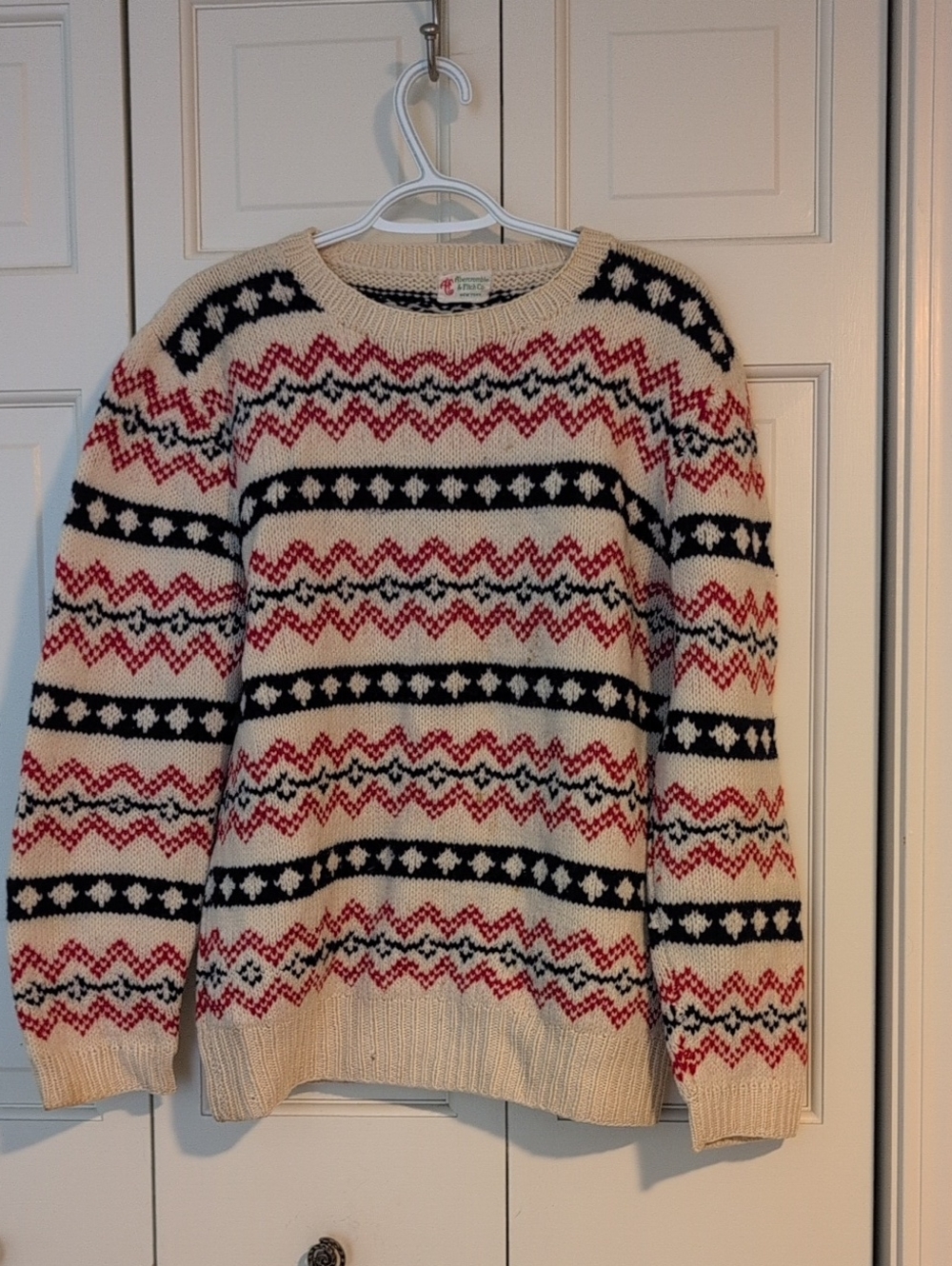 Vintage Abercrombie & Fitch Cream Fair Isle Crewneck Sweater